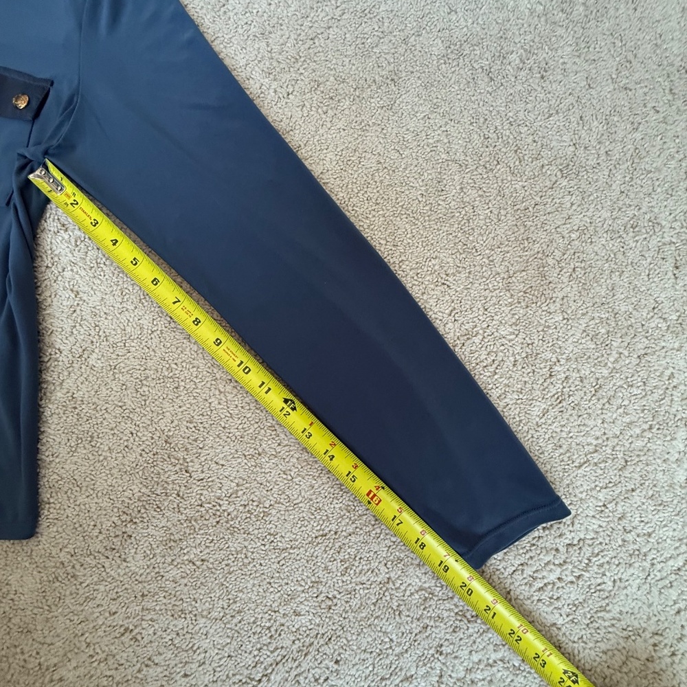 White House Black Market Blue Blouse Gold-Colored Buttons Long Sleeve Sz XL NWT - Picture 10 of 11